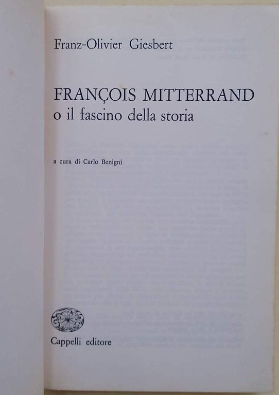 FRANCOIS MITTERAND O IL FASCINO DELLA STORIA(1978)