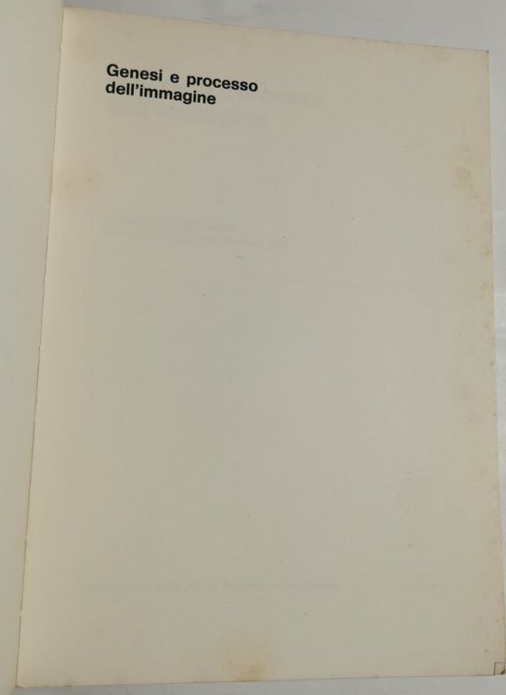 Genesi e processo dell'immagine