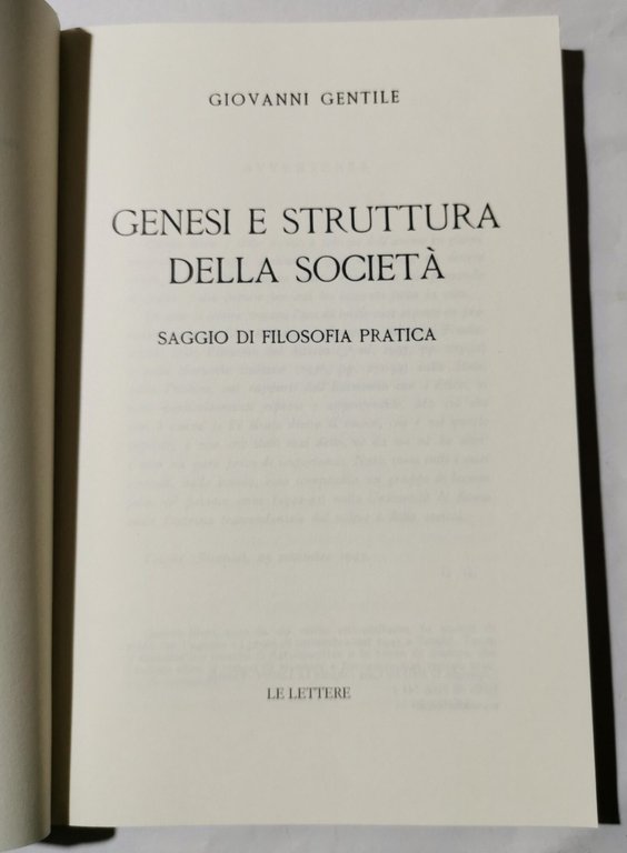 Genesi e struttura della societa'