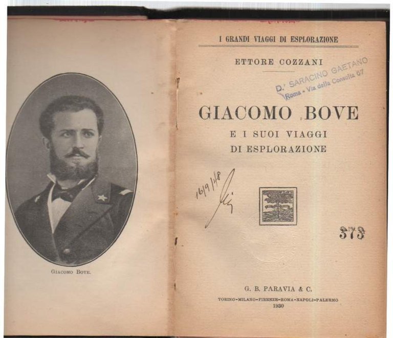 GIACOMO BOVE E I SUOI VIAGGI DI ESPLORAZIONE