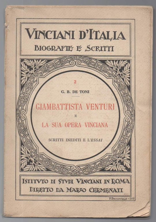 GIAMBATTISTA VENTURI E LA SUA OPERA VINCIANA (1924)