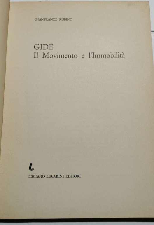 Gide il movimento e l'immobilita'