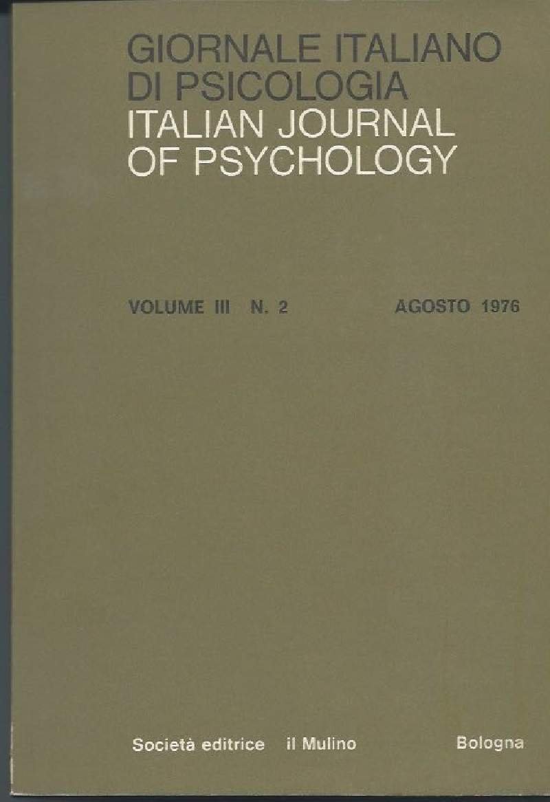 GIORNALE ITALIANO DI PSICOLOGIA - ITALIAN JOURNAL OF PSICHOLOGY - …