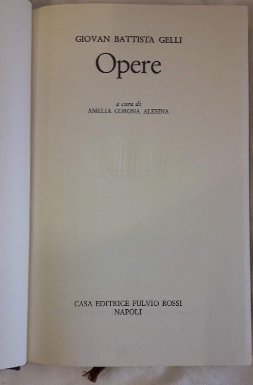 GIOVAN BATTISTA GELLI-OPERE(1970)