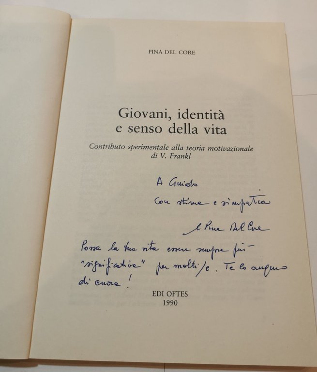 Giovani, identità, e senso della vita - contributo sperimentale alla …