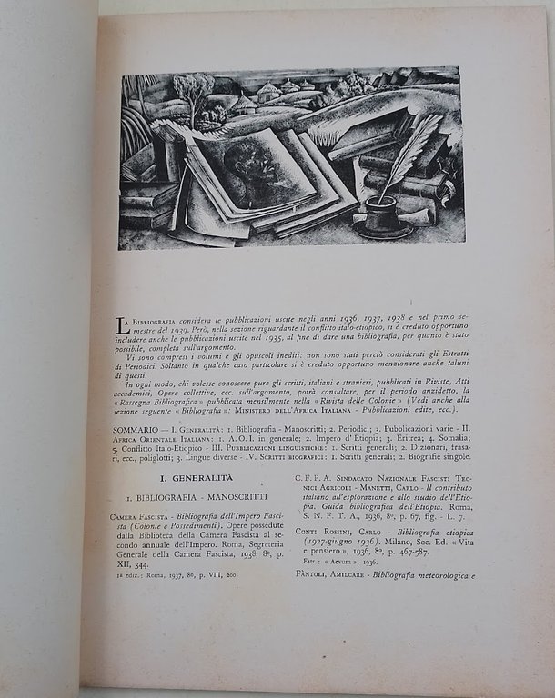 Gli Annali dell'Africa italiana-estratto- Bibliografia dell'A.O.I(anni 1935-39)- Anno III- vol. …