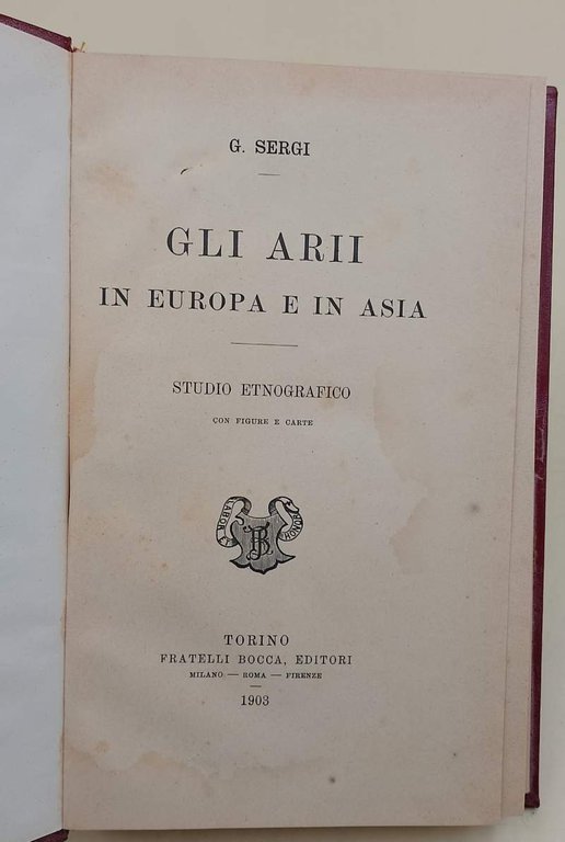 GLI ARII IN EUROPA E IN ASIA( 1903)