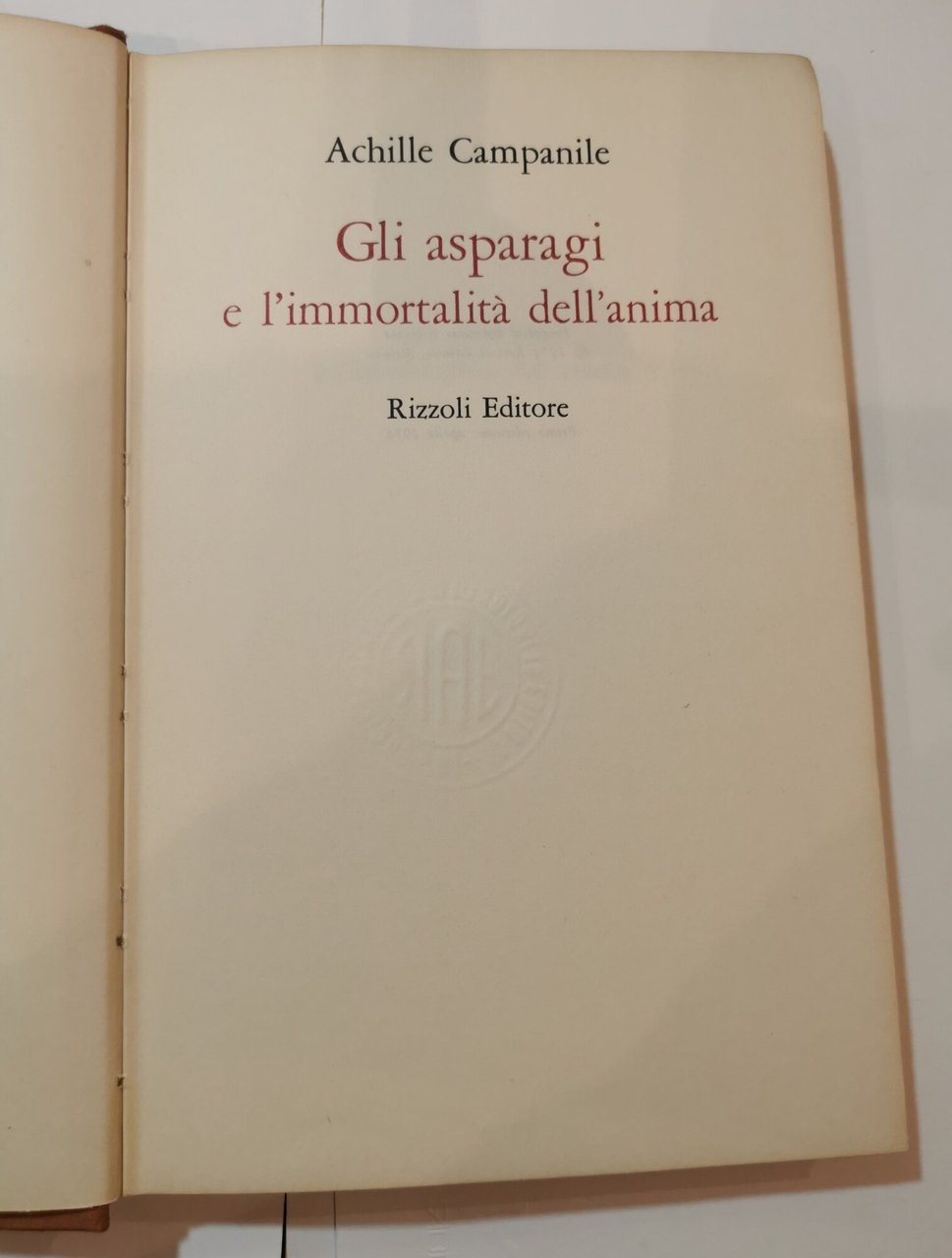 Gli asparagi e l'immortalita' dell'anima