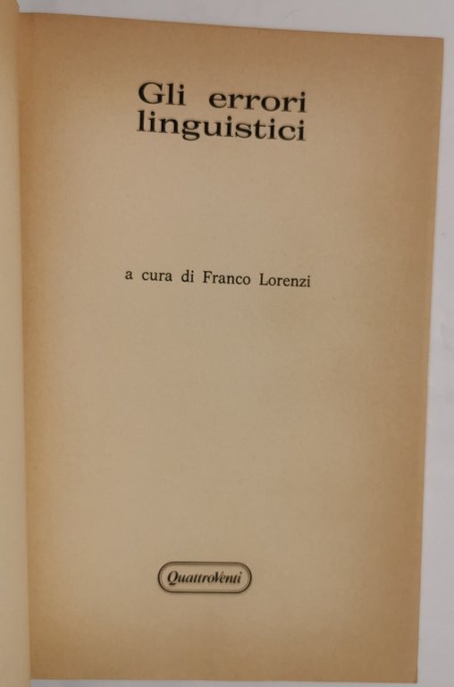 Gli errori linguistici