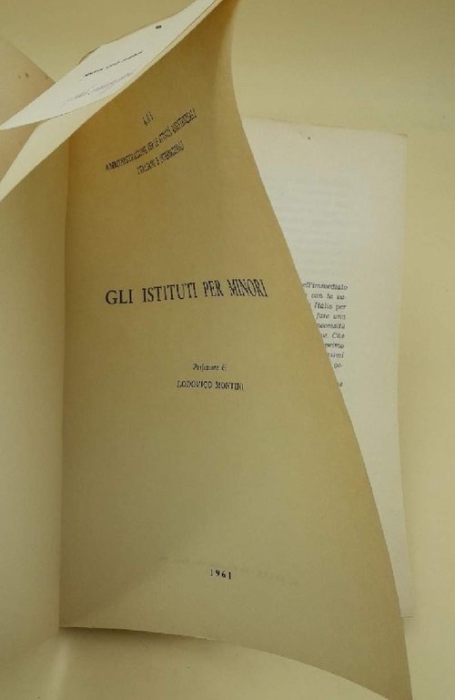 GLI ISTITUTI PER MINORI(1961)