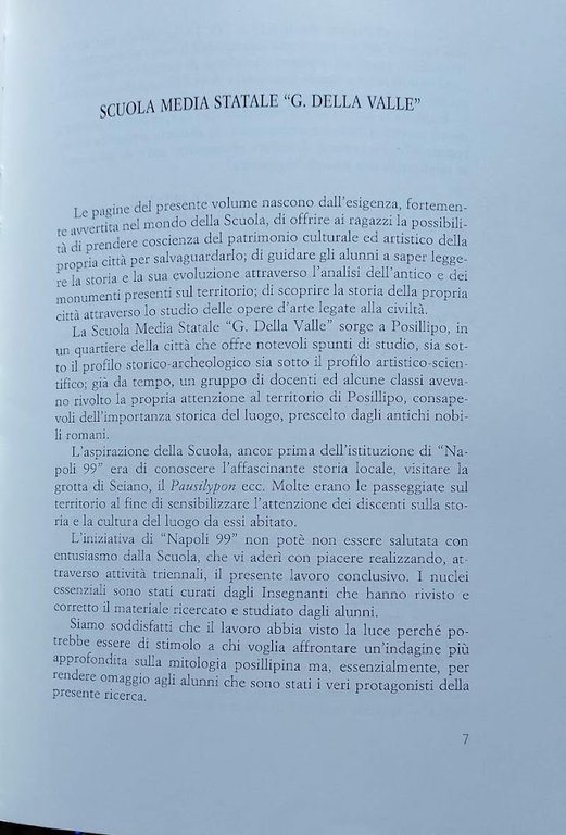 GLI ITINERARI DELL'OTIUM- NATURA E STORIA DI POSILLIPO ROMANA-MONUMENTO ADOTTATO: …