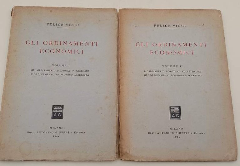 GLI ORDINAMENTI ECONOMICI-2 VOLL.(1944-1945)