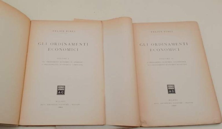 GLI ORDINAMENTI ECONOMICI-2 VOLL.(1944-1945)