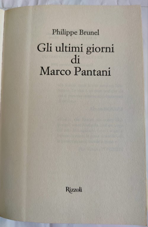 Gli ultimi giorni di Marco Pantani