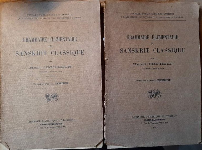GRAMMAIRE ELEMENTAIRE DU SANSKRIT CLASSIQUE-2 voll. (1931)