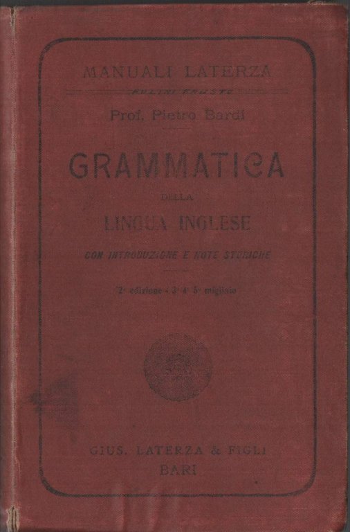 GRAMMATICA DELLA LINGUA INGLESE (1909)