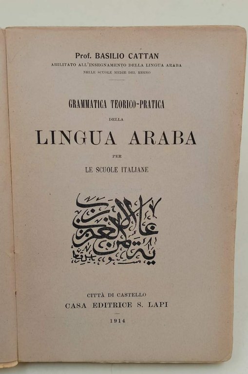 GRAMMATICA TEORICO - PRATICA DELLA LINGUA ARABA PER LE SCUOLE …