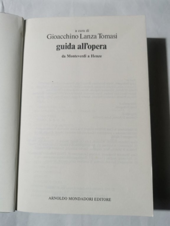 Guida all'opera: da Monteverdi a Henze