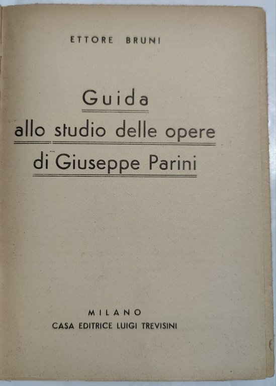 Guida allo studio delle opere di Giuseppe Parini