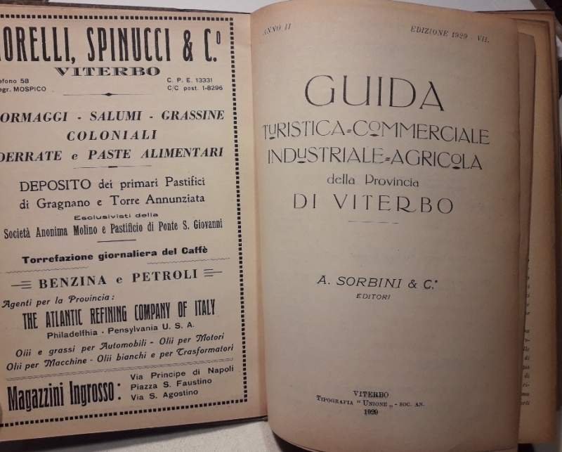 GUIDA TURISTICA-COMMERCIALE-INDUSTRIALE-AGRICOLA- DELLA PROVINCIA DI VITERBO( 19299