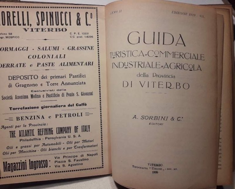 GUIDA TURISTICA-COMMERCIALE-INDUSTRIALE-AGRICOLA- DELLA PROVINCIA DI VITERBO( 19299