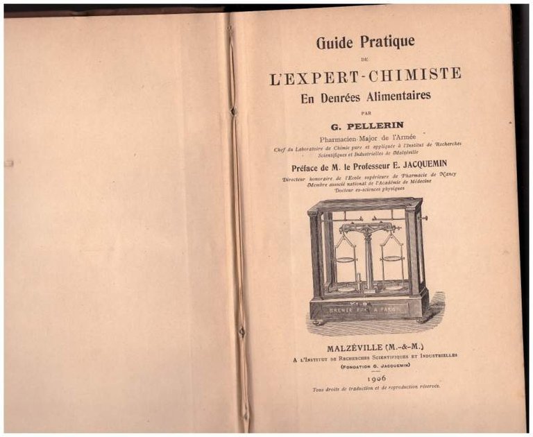 GUIDE PRATIQUE DE L'EXPERT - CHIMISTE en Denrées Alimentaires (1906)