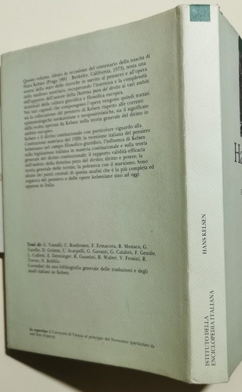 Hans Kelsen nella cultura filosofico - giuridica del Novecento