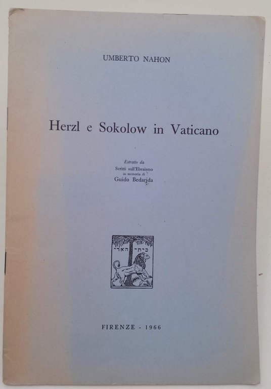 HERZL E SOKOLOV IN VATICANO(1966)