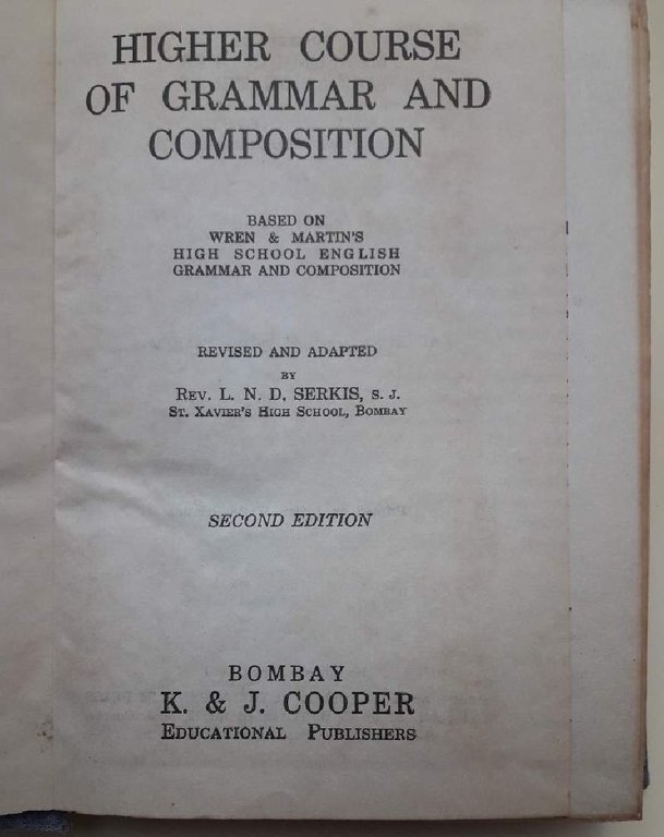 HIGHER COURSE OF GRAMMAR AND COMPOSITION(1964)