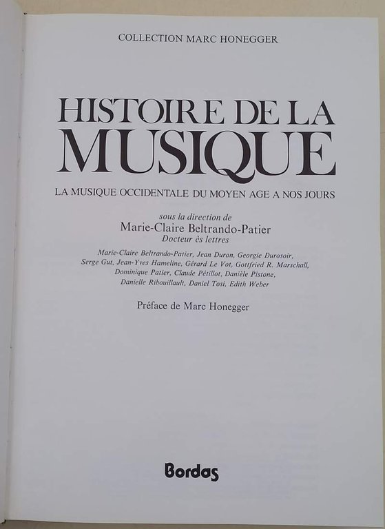 HISTOIRE DE LA MUSIQUE(1982)