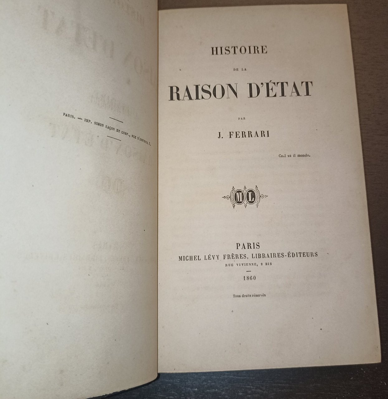 Histoire de la raison d'état