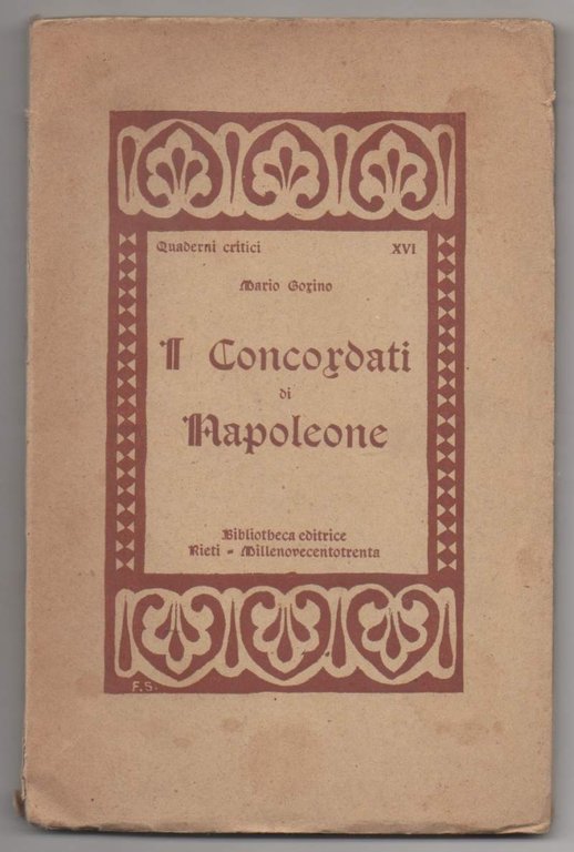 I CONCORDATI DI NAPOLEONE (1930)