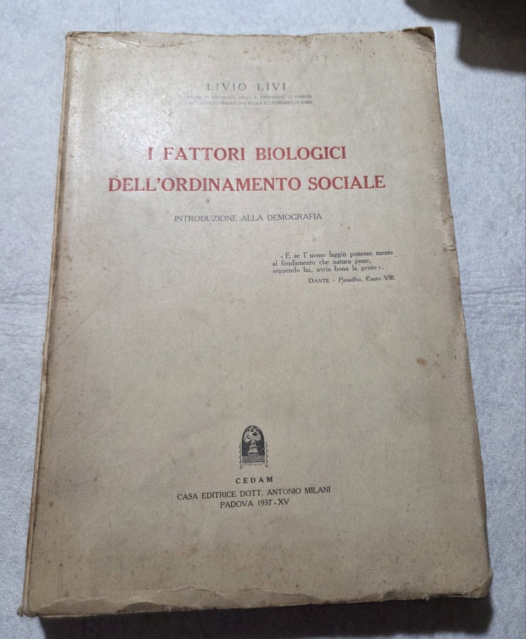I fattori biologici dell'ordinamento sociale - Introduzione alla demografia | Immagine principale