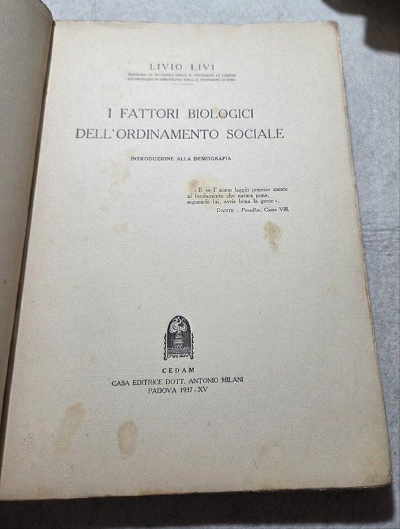 I fattori biologici dell'ordinamento sociale - Introduzione alla demografia | Immagine Gallery 2