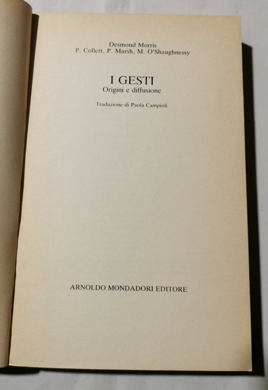 I gesti - Origine e diffusione