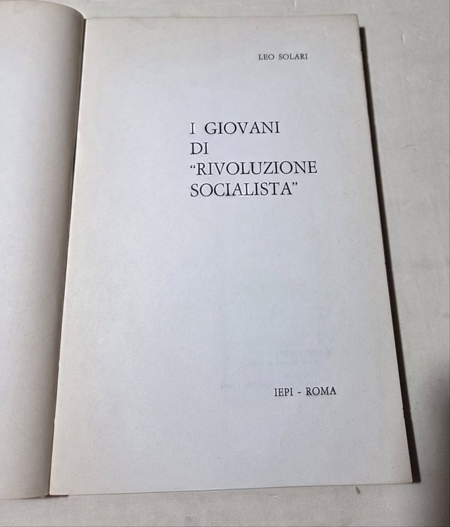 I giovani di " Rivoluzione Socialista "