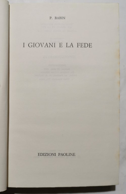 I giovani e la fede