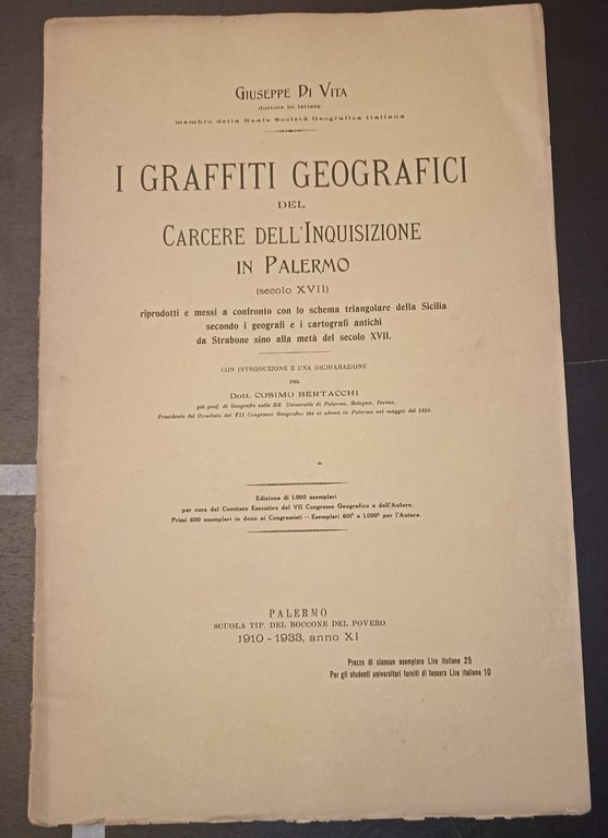 I graffiti geografici del Carcere dell'Inquisizione in Palermo (secolo XVII)