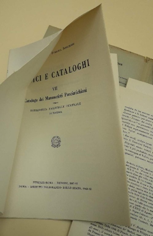 I MANOSCRITTI PANCIATICHIANI- VII - VOL I PREFAZIONE E INDICI( …