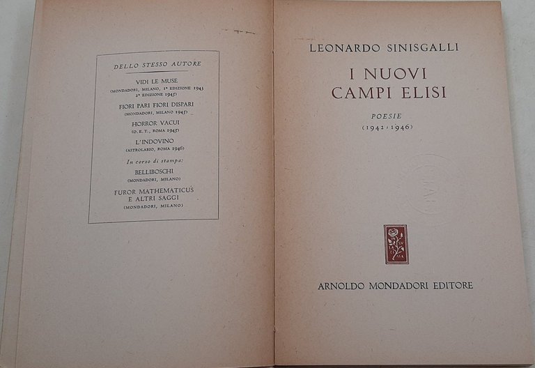 I nuovi Campi Elisi - Poesie ( 1942 - 1946 … | Immagine Gallery 2