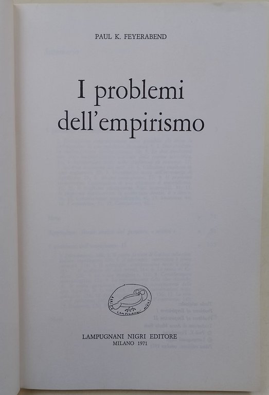 I problemi dell'Empirismo