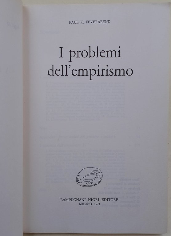 I problemi dell'empirismo