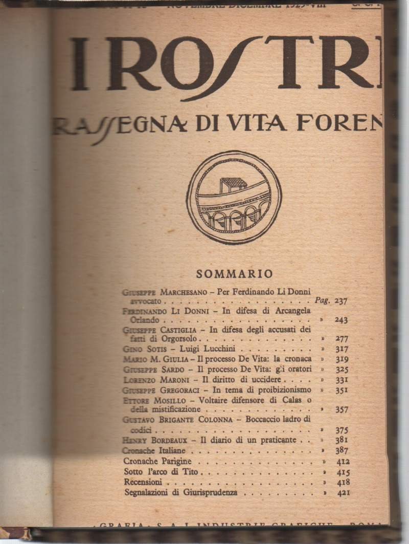 I ROSTRI-Rassegna di vita forense | Immagine principale