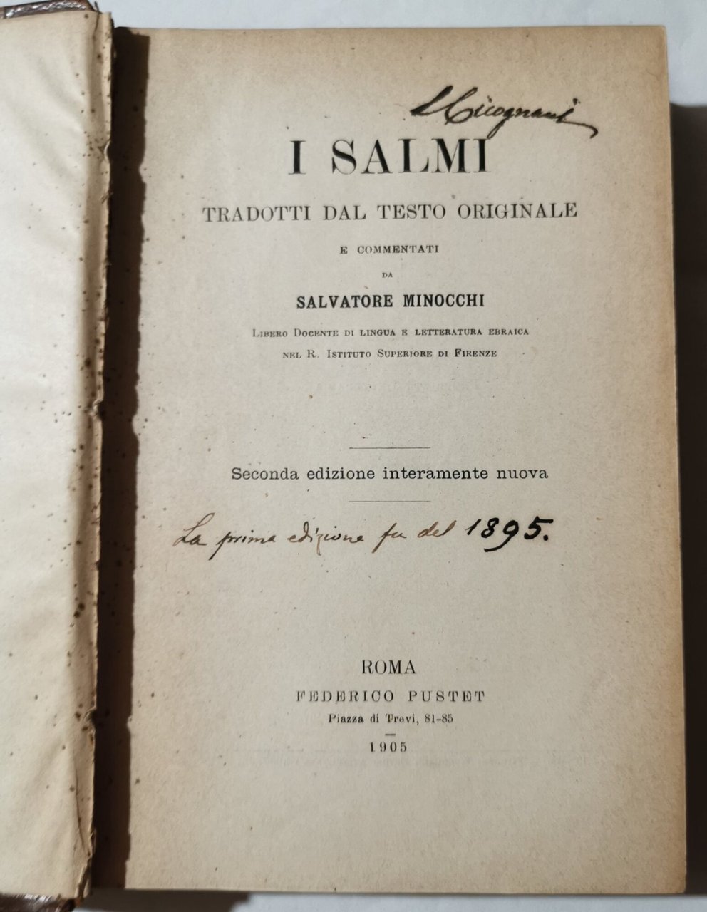 I Salmi - tradotti dal testo originale