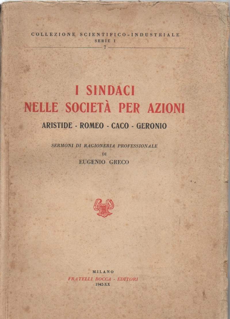 I SINDACI NELLE SOCIETA' PER AZIONI ( 1942 )