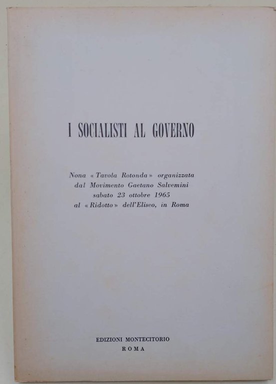 I SOCIALISTI AL GOVERNO(1965)