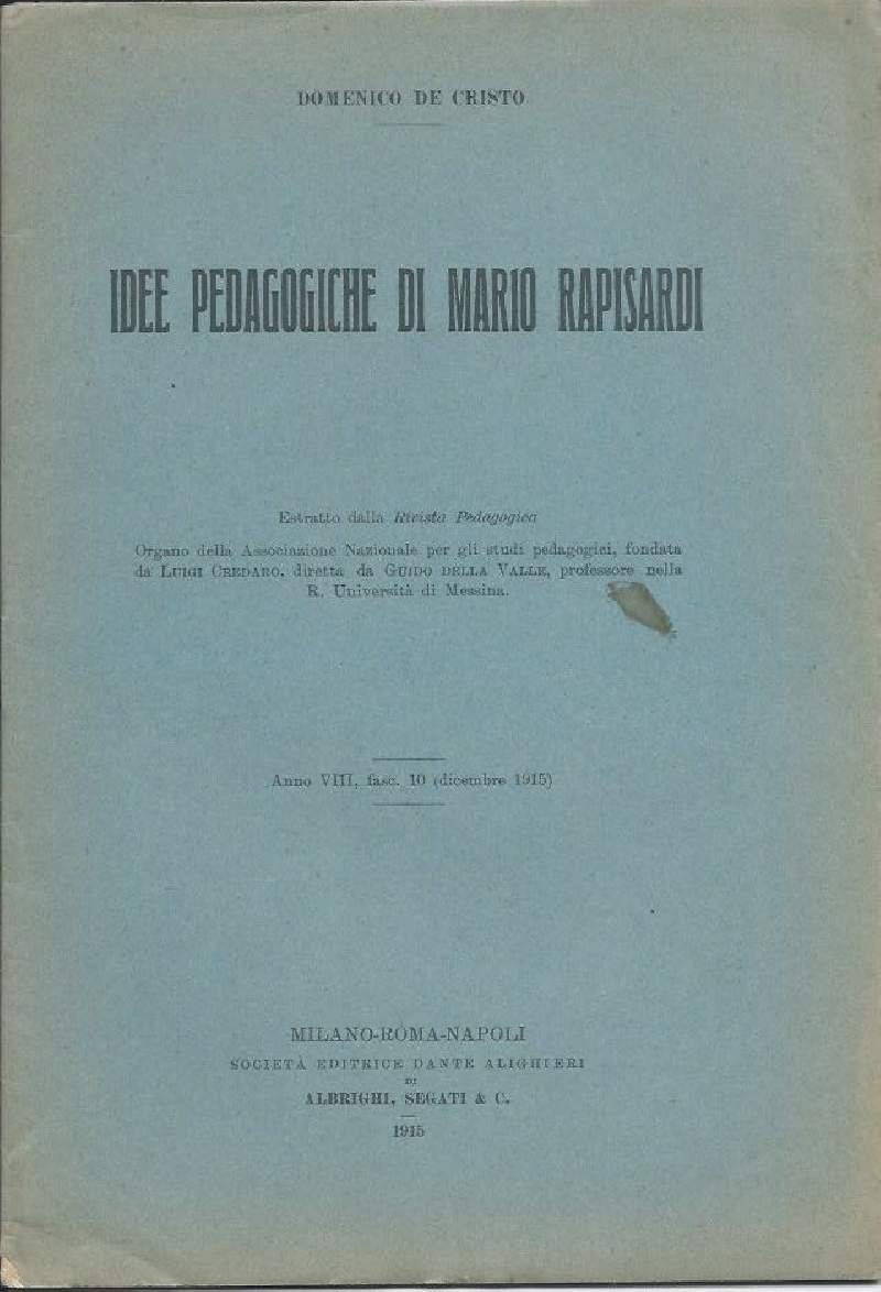 IDEE PEDAGOGICHE DI MARIO RAPISARDI (1915)