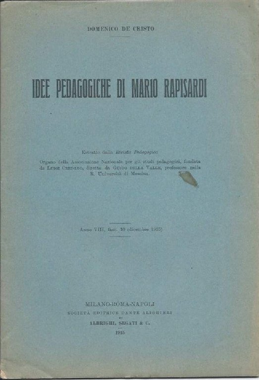 IDEE PEDAGOGICHE DI MARIO RAPISARDI (1915)