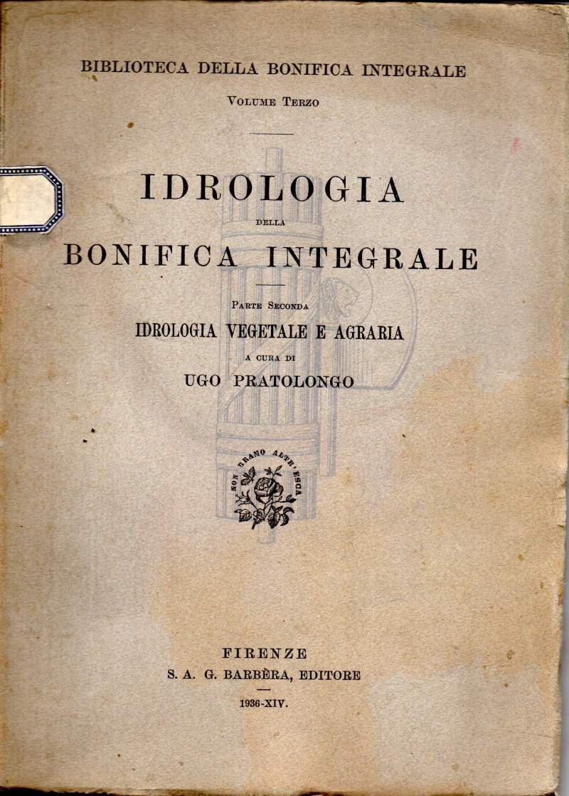 IDROLOGIA DELLA BONIFICA INTEGRALE