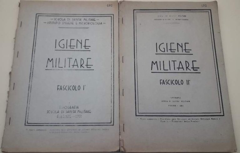 IGIENE MILITARE-2 VOLL- (1951) EDIZIONE FUORI COMMERCIO